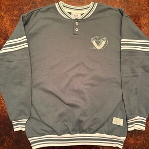 90s vintage Men's Gray/ green DePaul Crewneck Sweater